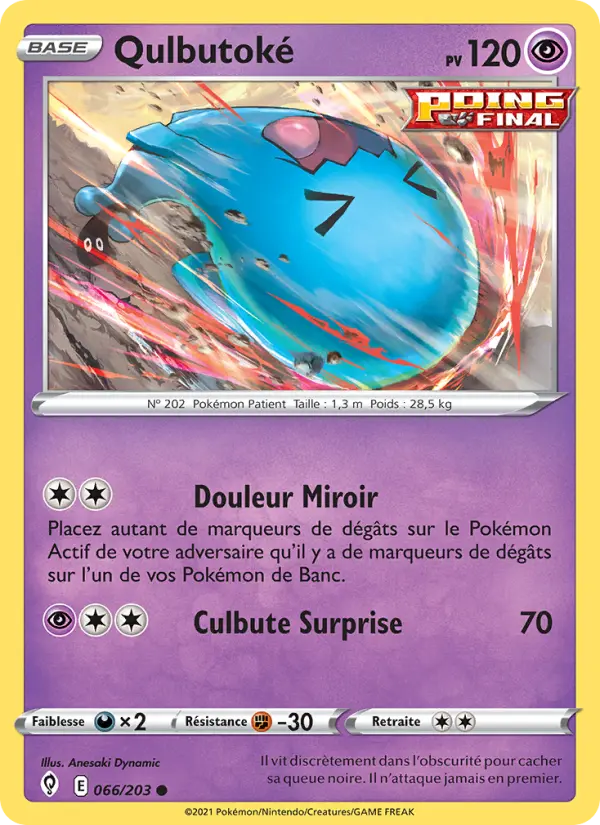 Scan HD carte Pokémon Qulbutoké 66/203 — Évolution Céleste