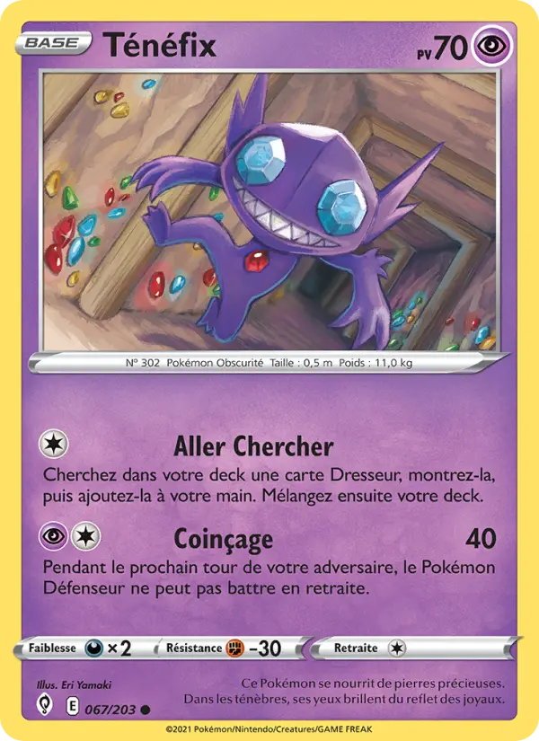 Scan HD carte Pokémon Ténéfix 67/203 — Évolution Céleste