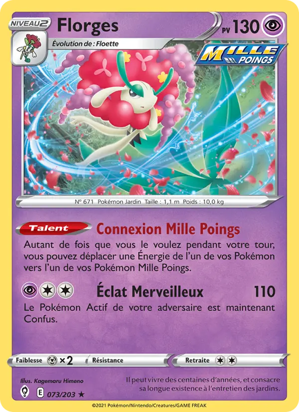 Scan HD carte Pokémon Florges 73/203 — Évolution Céleste