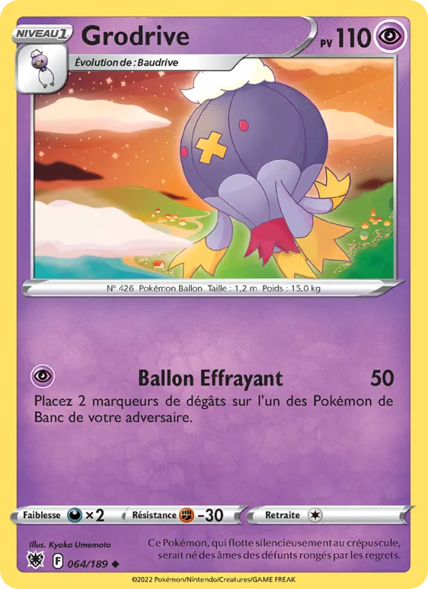 Scan HD carte Pokémon Grodrive 064/189 — Astres Radieux