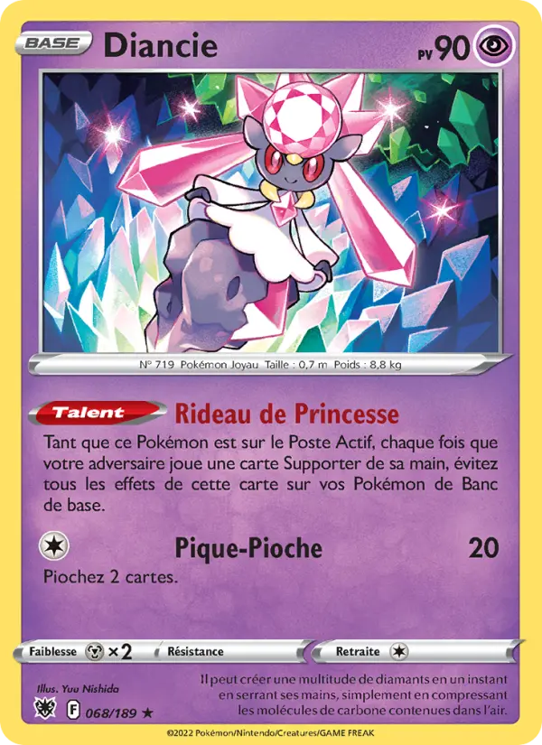 Scan HD carte Pokémon Diancie 068/189 — Astres Radieux