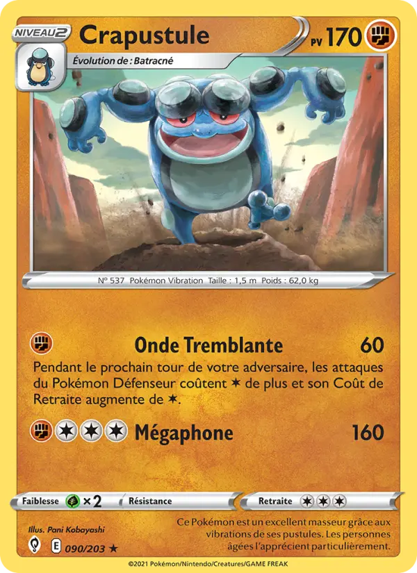 Scan HD carte Pokémon Crapustule 90/203 — Évolution Céleste