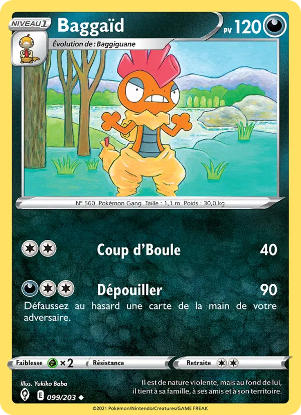 Scan HD carte Pokémon Baggaïd 99/203 — Évolution Céleste