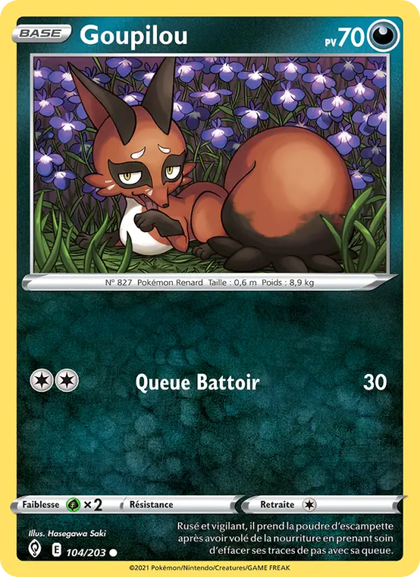 Scan HD carte Pokémon Goupilou 104/203 — Évolution Céleste