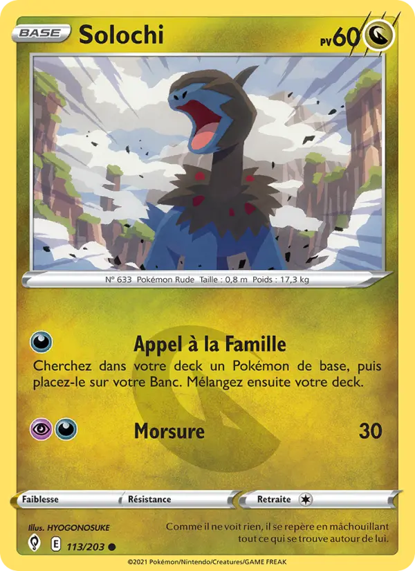 Scan HD carte Pokémon Solochi 113/203 — Évolution Céleste