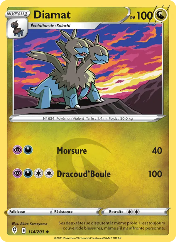 Scan HD carte Pokémon Diamat 114/203 — Évolution Céleste
