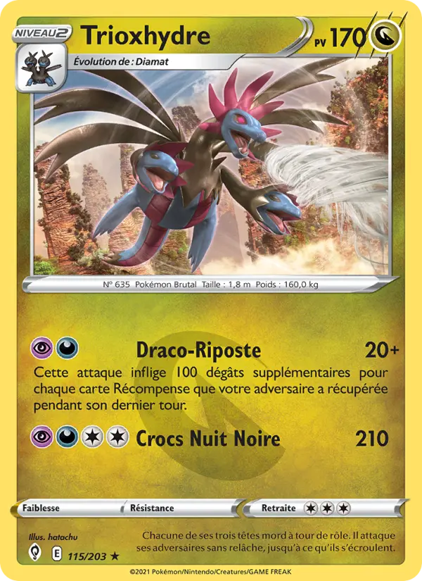 Scan HD carte Pokémon Trioxhydre 115/203 — Évolution Céleste