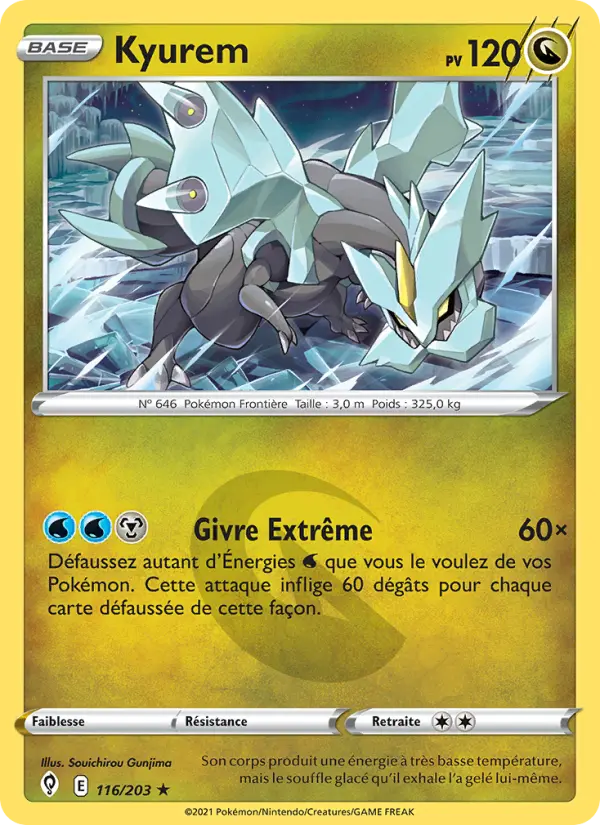 Scan HD carte Pokémon Kyurem 116/203 — Évolution Céleste