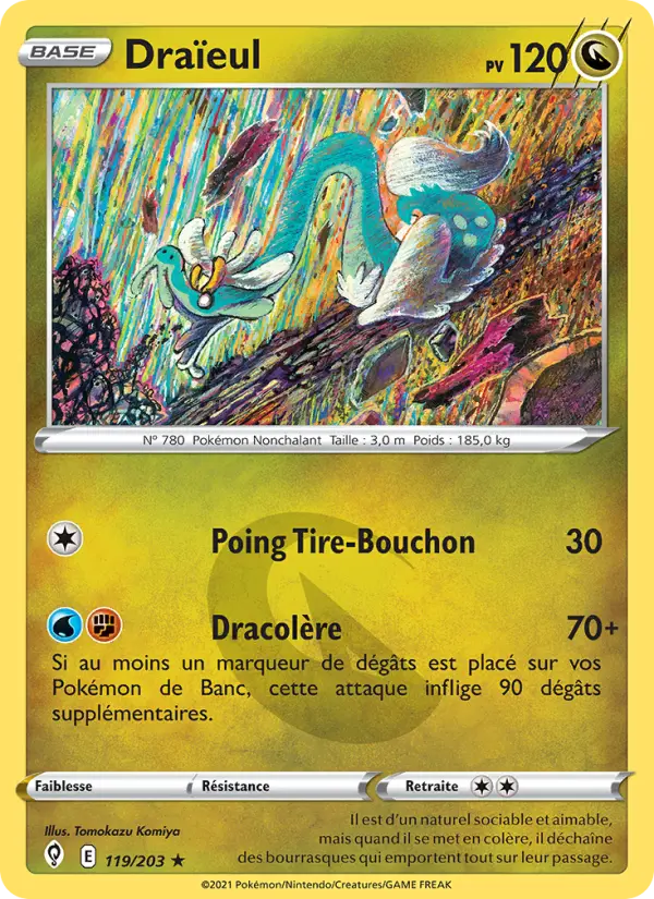 Scan HD carte Pokémon Draïeul 119/203 — Évolution Céleste