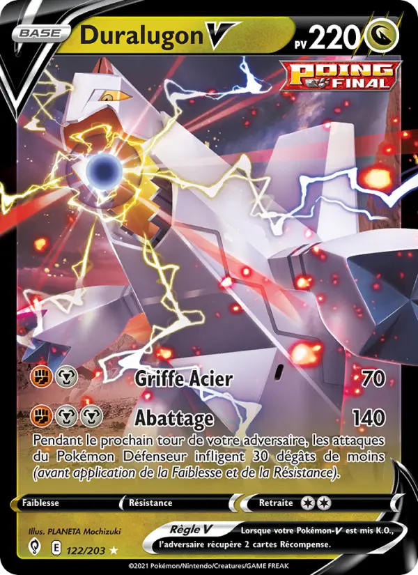 Scan HD carte Pokémon Duralugon V 122/203 — Évolution Céleste