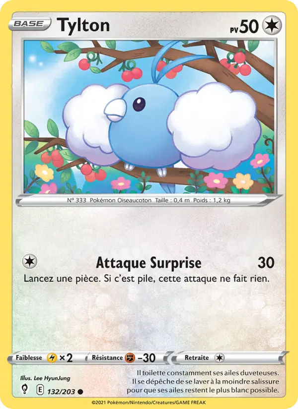 Scan HD carte Pokémon Tylton 132/203 — Évolution Céleste