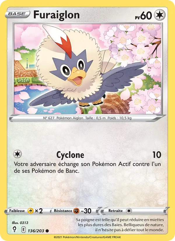 Scan HD carte Pokémon Furaiglon 136/203 — Évolution Céleste