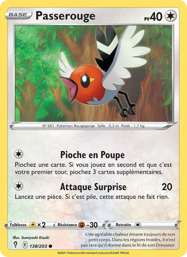 Scan HD carte Pokémon Passerouge 138/203 — Évolution Céleste