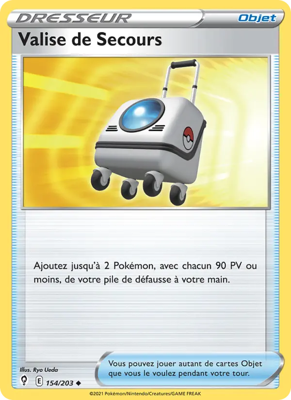 Scan HD carte Pokémon Valise de Secours 154/203 — Évolution Céleste