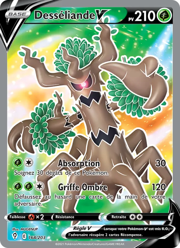 Scan HD carte Pokémon Desséliande V 168/203 — Évolution Céleste