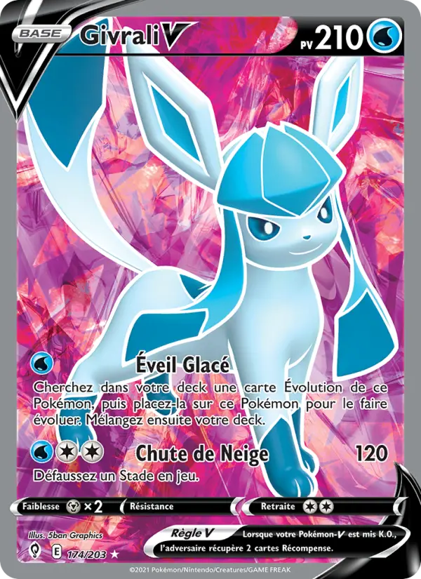 Scan HD carte Pokémon Givrali V 174/203 — Évolution Céleste