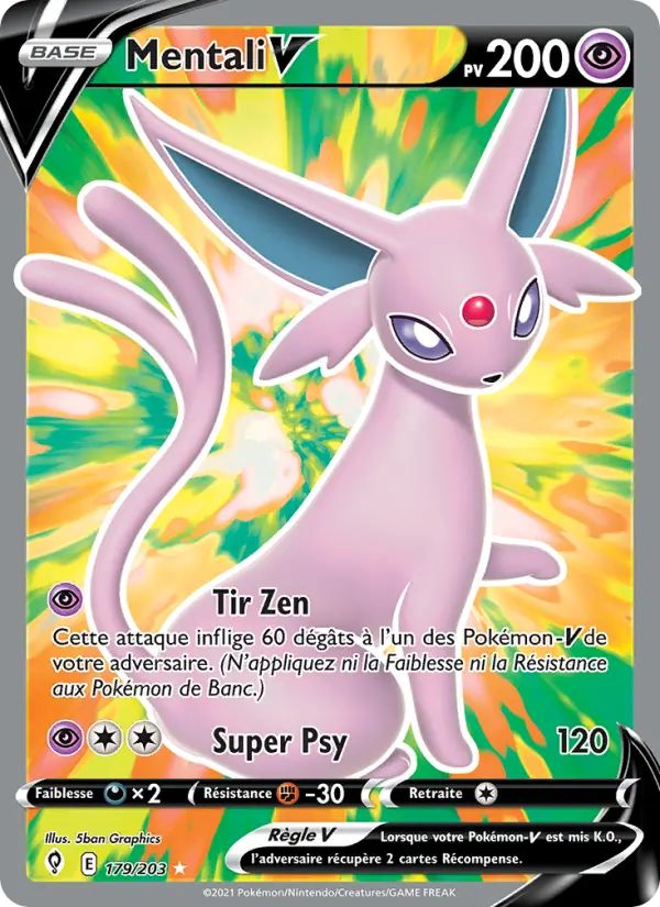 Scan HD carte Pokémon Mentali V 179/203 — Évolution Céleste
