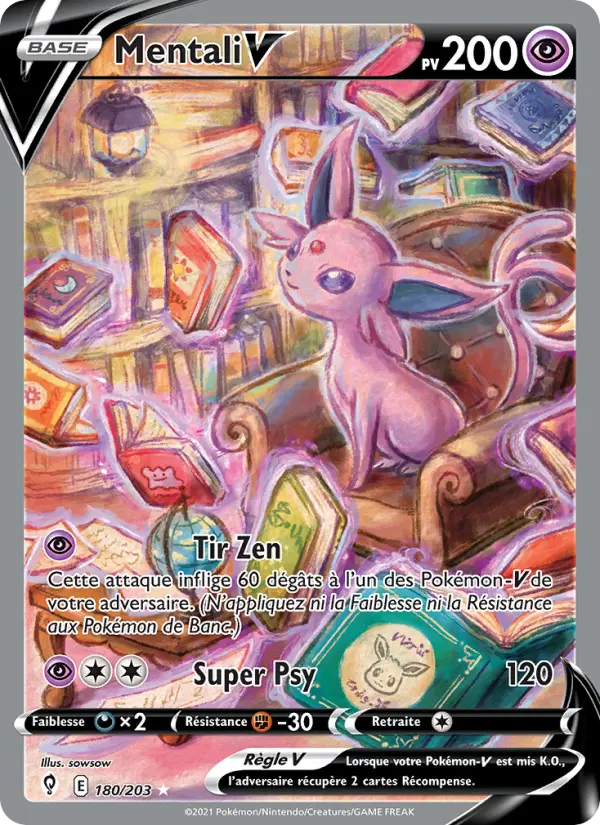 Scan HD carte Pokémon Mentali V 180/203 — Évolution Céleste