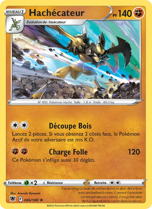 Scan HD carte Pokémon Hachécateur 086/189 — Astres Radieux