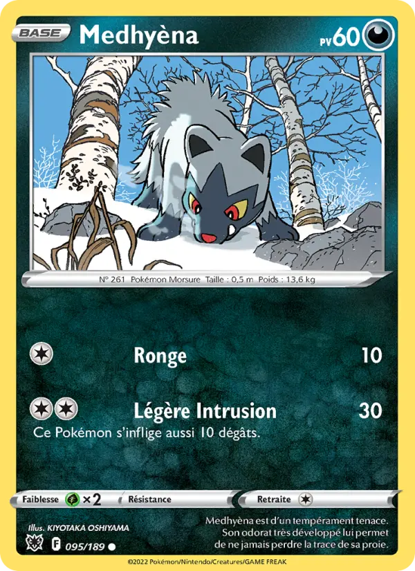 Scan HD carte Pokémon Medhyèna 095/189 — Astres Radieux