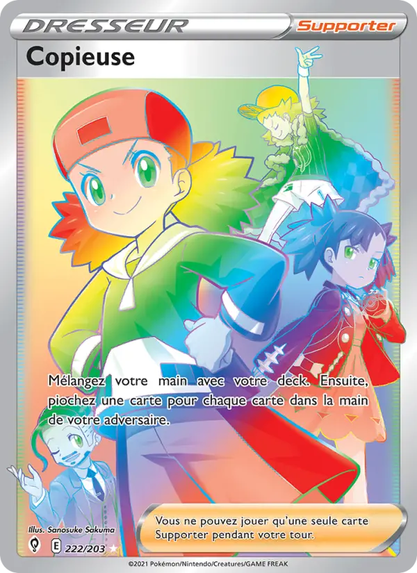 Scan HD carte Pokémon Copieuse 222/203 — Évolution Céleste