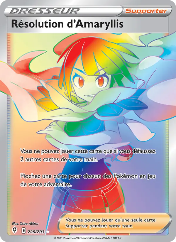 Scan HD carte Pokémon Résolution d'Amaryllis 225/203 — Évolution Céleste