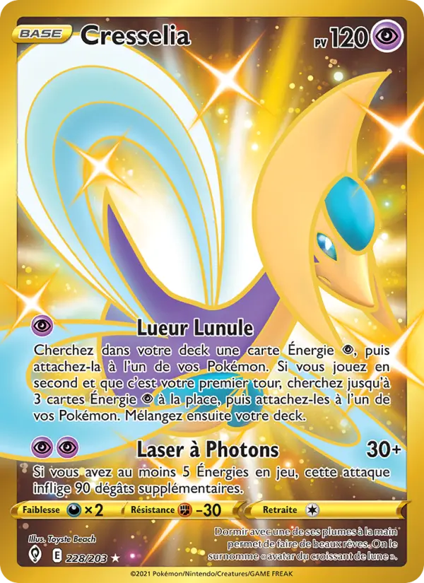 Scan HD carte Pokémon Cresselia 228/203 — Évolution Céleste