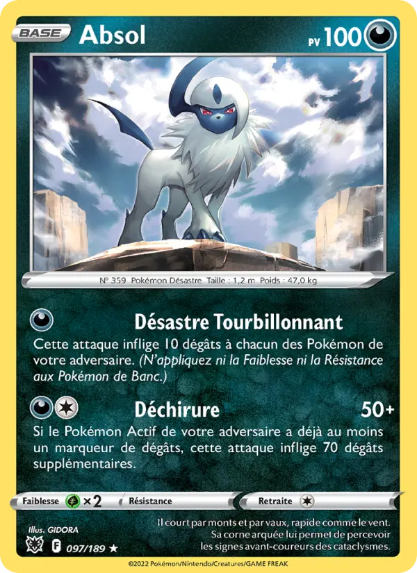 Scan HD carte Pokémon Absol 097/189 — Astres Radieux