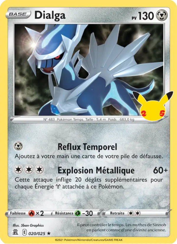 Scan HD carte Pokémon Dialga 20/25 — Célébrations
