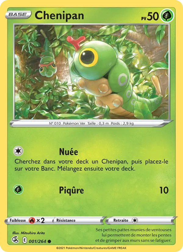 Scan HD carte Pokémon Chenipan 1/264 — Poing de Fusion