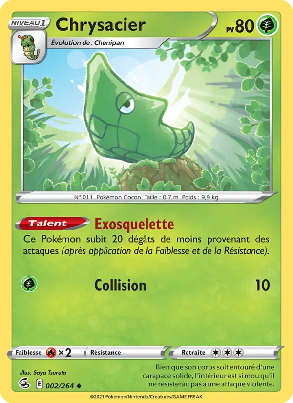 Scan HD carte Pokémon Chrysacier 2/264 — Poing de Fusion