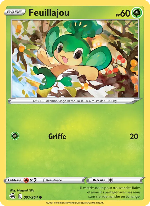 Scan HD carte Pokémon Feuillajou 7/264 — Poing de Fusion