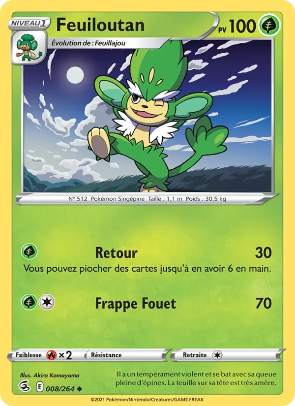 Scan HD carte Pokémon Feuiloutan 8/264 — Poing de Fusion