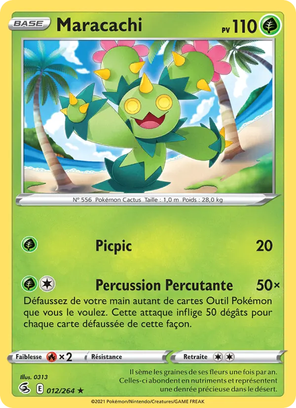 Scan HD carte Pokémon Maracachi 12/264 — Poing de Fusion