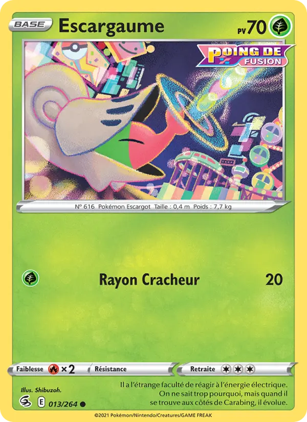 Scan HD carte Pokémon Escargaume 13/264 — Poing de Fusion