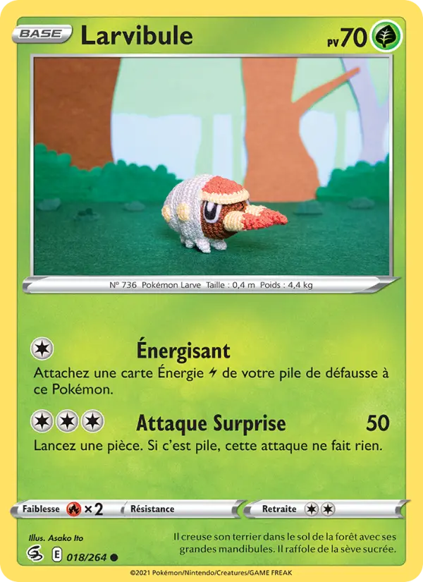 Scan HD carte Pokémon Larvibule 18/264 — Poing de Fusion