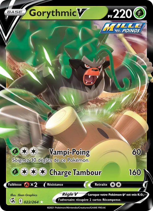 Scan HD carte Pokémon Gorythmic V 22/264 — Poing de Fusion