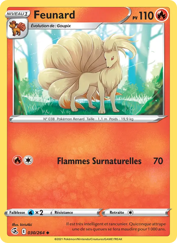 Scan HD carte Pokémon Feunard 30/264 — Poing de Fusion