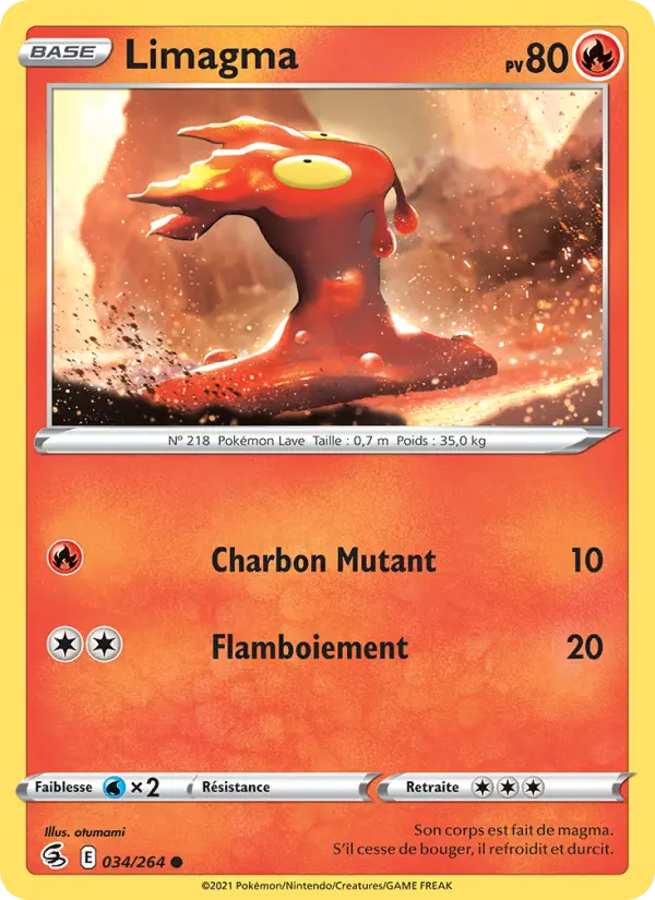 Scan HD carte Pokémon Limagma 34/264 — Poing de Fusion