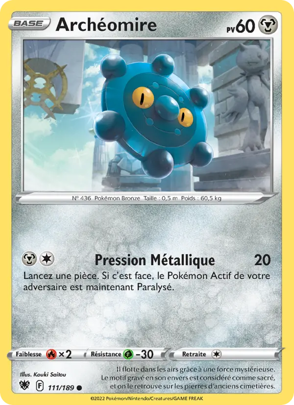 Scan HD carte Pokémon Archéomire 111/189 — Astres Radieux