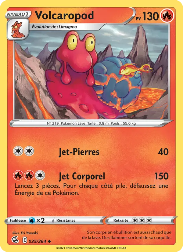 Scan HD carte Pokémon Volcaropod 35/264 — Poing de Fusion