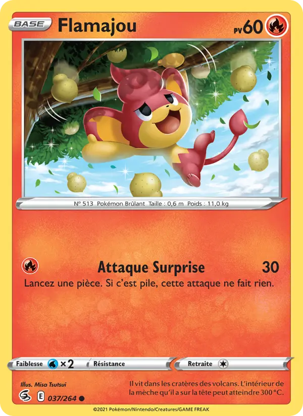 Scan HD carte Pokémon Flamajou 37/264 — Poing de Fusion