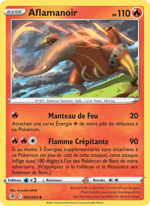 Scan HD carte Pokémon Aflamanoir 41/264 — Poing de Fusion