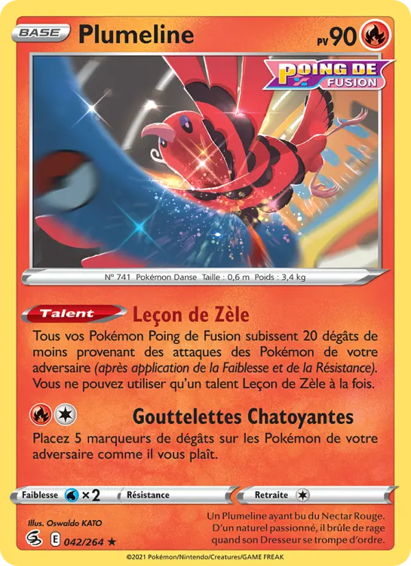 Scan HD carte Pokémon Plumeline 42/264 — Poing de Fusion