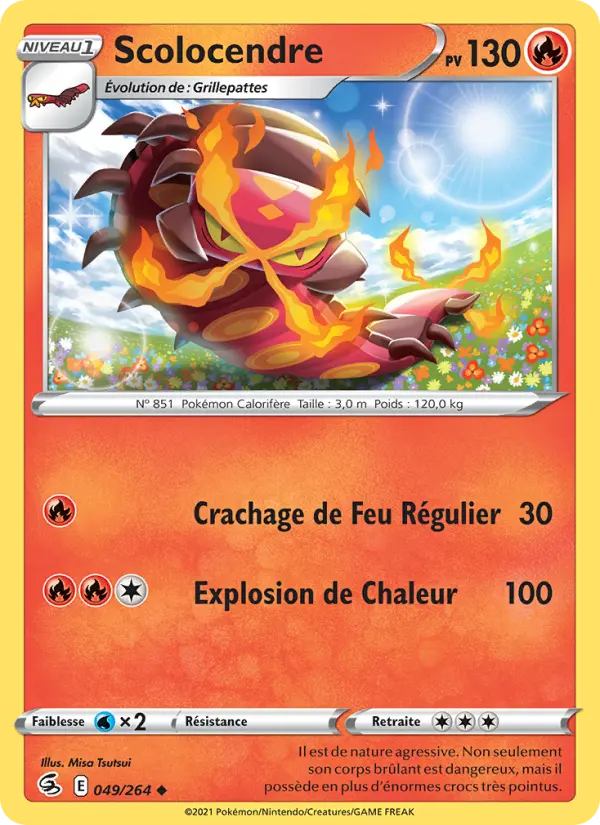 Scan HD carte Pokémon Scolocendre 49/264 — Poing de Fusion