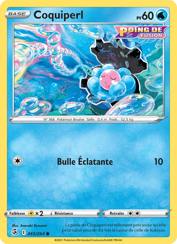 Scan HD carte Pokémon Coquiperl 65/264 — Poing de Fusion