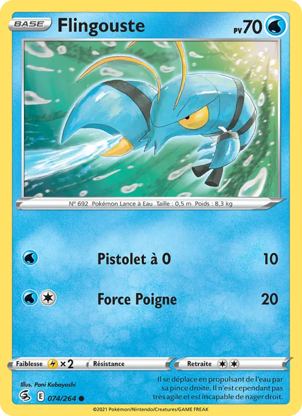 Scan HD carte Pokémon Flingouste 74/264 — Poing de Fusion
