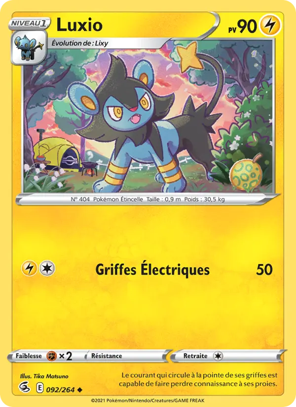 Scan HD carte Pokémon Luxio 92/264 — Poing de Fusion