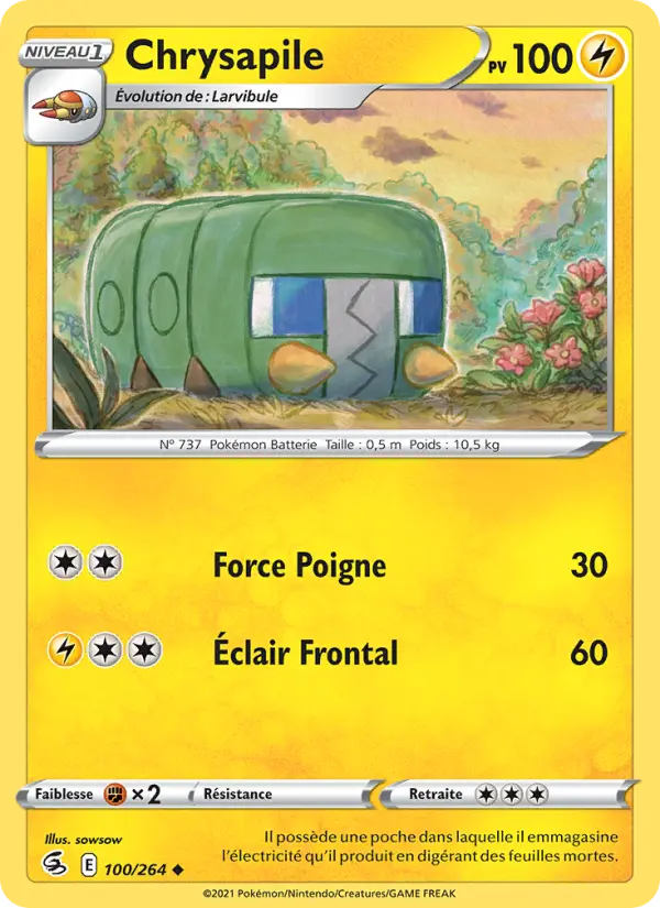 Scan HD carte Pokémon Chrysapile 100/264 — Poing de Fusion