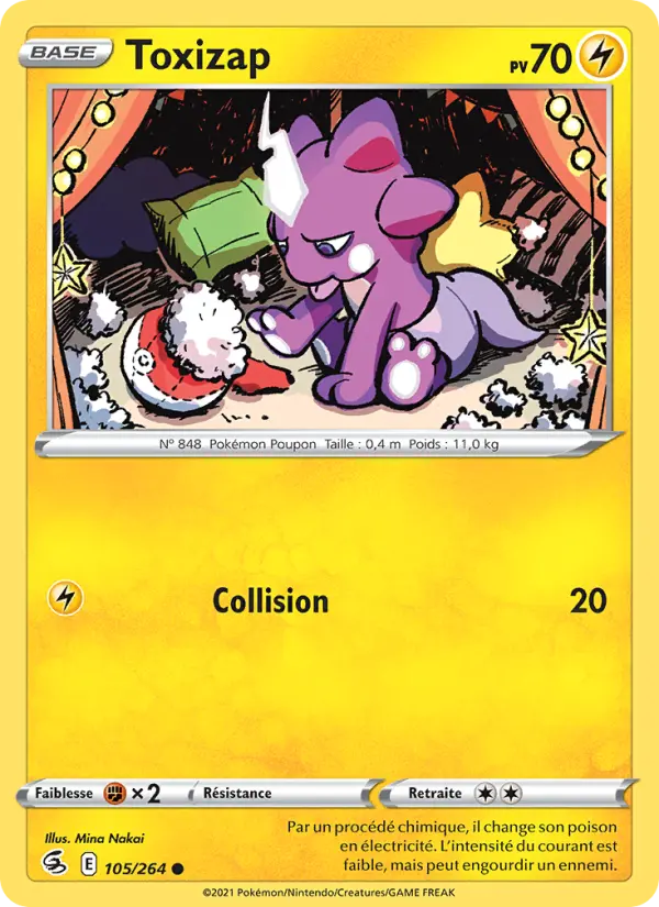 Scan HD carte Pokémon Toxizap 105/264 — Poing de Fusion